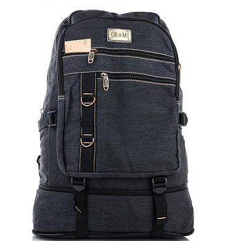 Чоловічий тактичний рюкзак брезентовий 1922 black Рюкзак брезентовий туристичний повсякденний