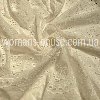 Тканина Батист вишивка прошва Молочний