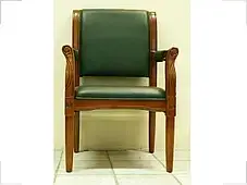 Крісло конференційне Версаль (преміум) лісовий горіх шкіра зелене