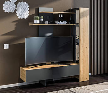 Тумба для ТВ, стінка в вітальню під телевізор ТВТ-20, колір Дуб артизан \ Антрацит