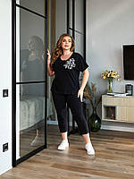 Жіночий літній прогулянковий костюм батал новинка 2025