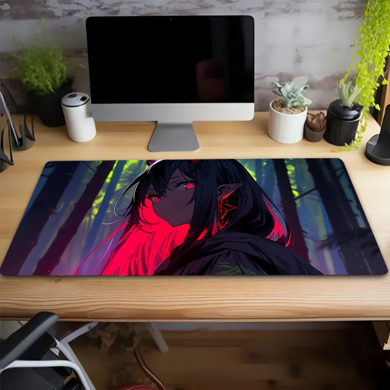 Аніме килимок для комп'ютерної миші та клавіатури YL 01 на стіл 800x300x3 з принтом дівчини