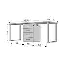 Подвійний письмовий стіл на 2 робочі місця, з тумбою на 4 шухляди посередині, фото 3