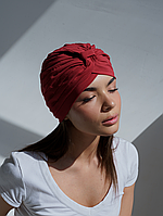 Шапка чалма тюрбан жіноча літня зі стрейч бавовни D.Hats Бордовий
