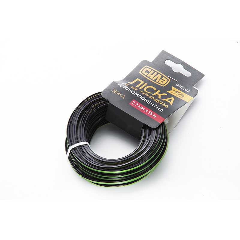Лiска для тримера двухкомпонентна 3,0мм зірка 15м СИЛА, фото 1