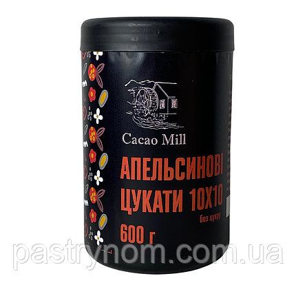 Апельсинові цукати CacaoMill 10х10 мм 600 г, фото 3