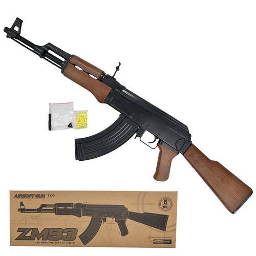 Игрушечный металлический автомат Калашникова на пульках ZM93, 87 см (ID ...