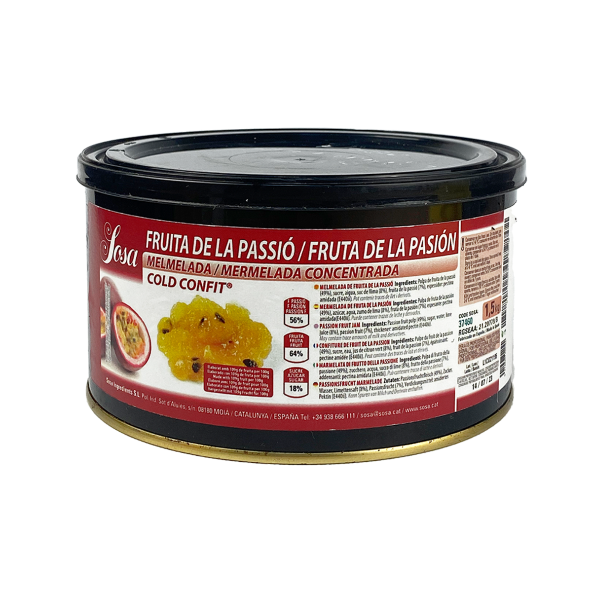 Концентрований джем (конфітюр) з маракуї з кісточками Sosa 1,5 кг