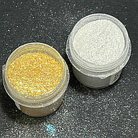 Набір харчових гліттерів 2 шт золото та срібло по 5 гр