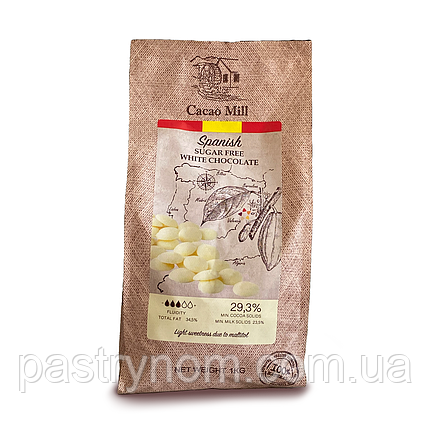 Шоколад білий 29,3% без цукру Natra Cacao 1 кг, фото 1