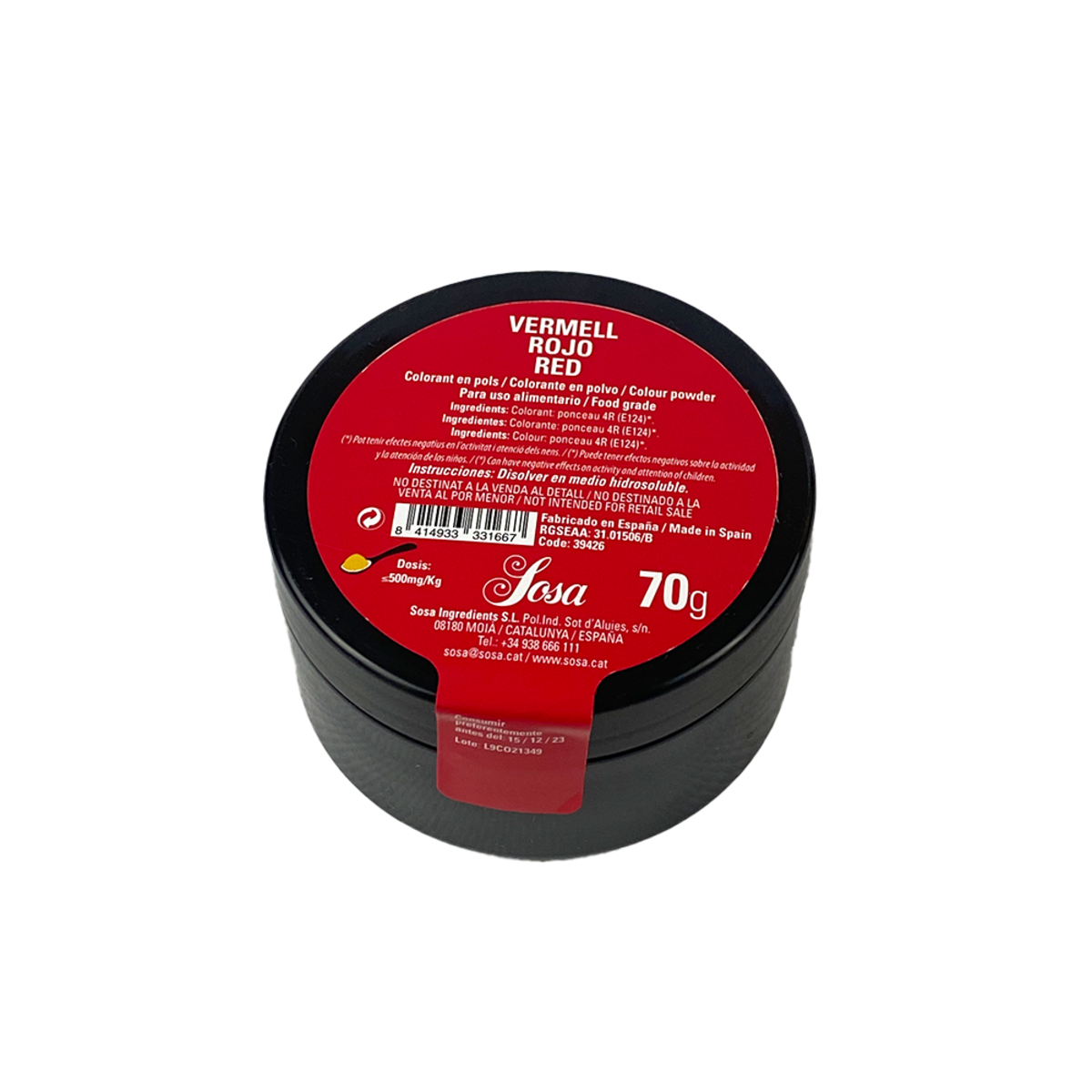 Барвник порошковий водорозчинний червоний Sosa 70 г