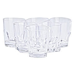 Склянки для лимонадів, соку, води, коктейлів набір 6 (шт) прозорі скляні гарні 250 (мл) Lugi