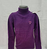 Светер вовняний на дівчинку 110-116 зросту комір стійка Корал, фото 4