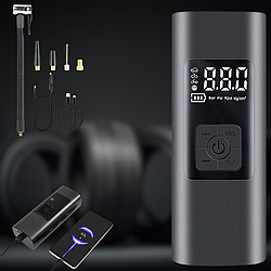 Компресор автомобільний  насос для колес бездротовий автокомпресор з ліхтариком та Power Bank