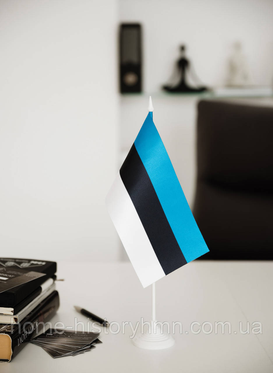 Настільний прапор Естонії з пластиковим утримувачем