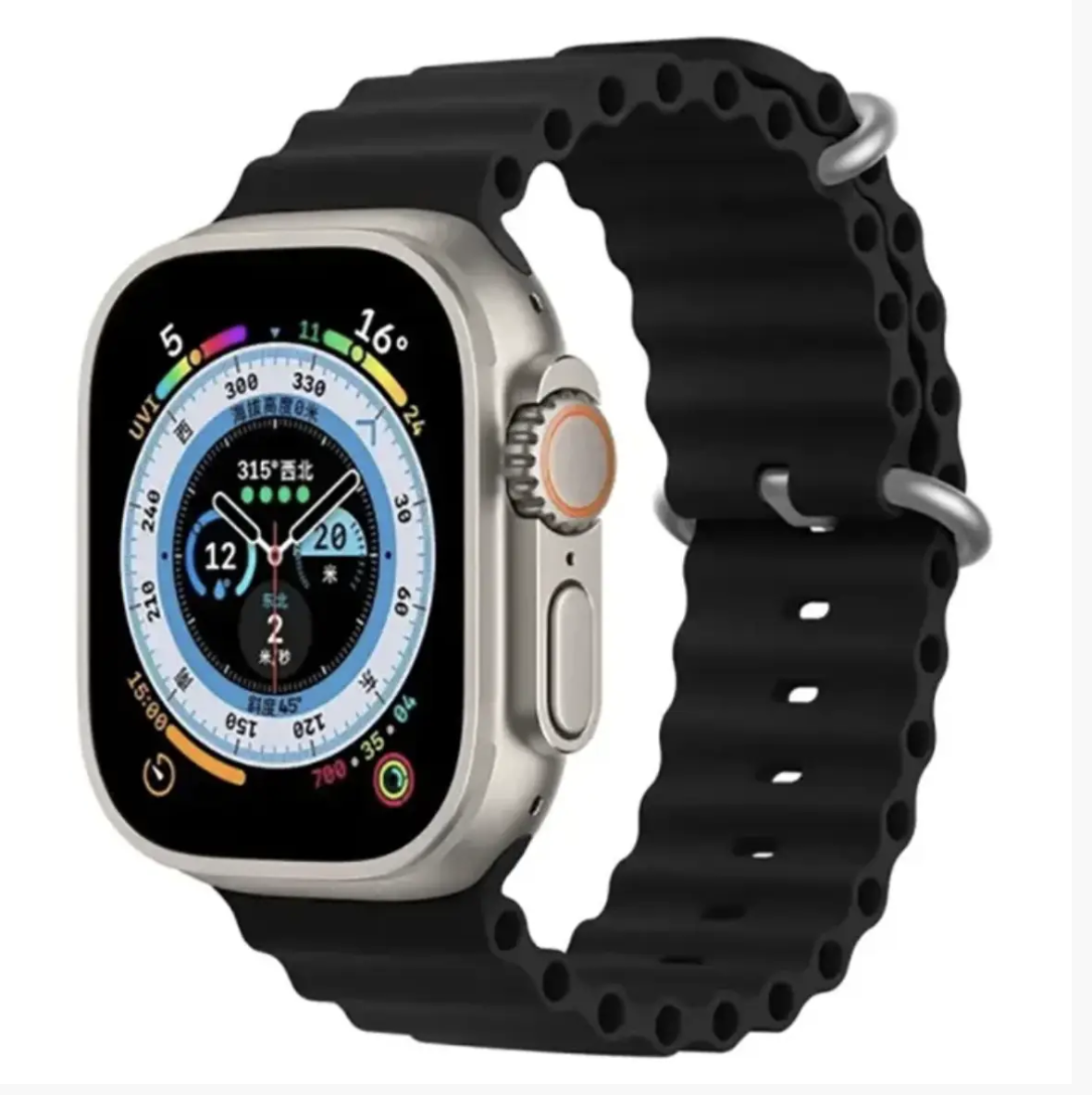 Ремінець Ocean Band для Apple Watch 42/44/45/49 mm Black, фото 1
