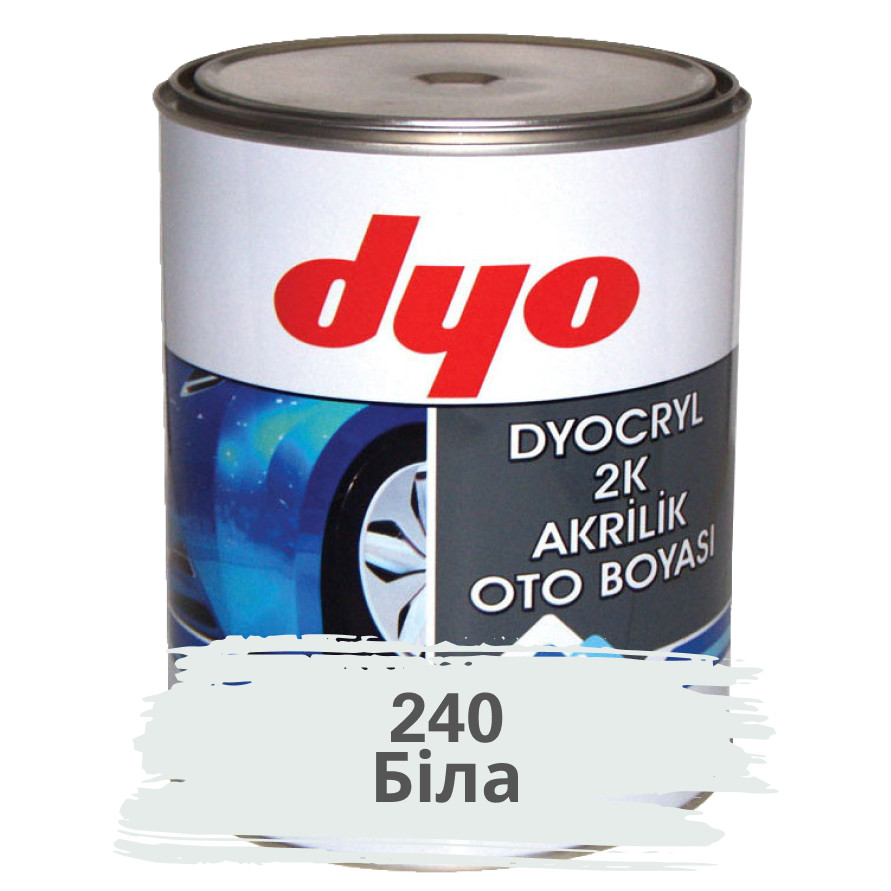 240 Біла Акрилова фарба для авто DYO 1 л (без затверджувача), фото 1