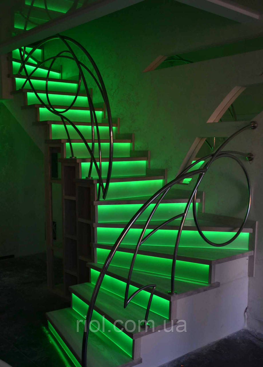 Драбина дерев'яна з підсвіткою, фото 1