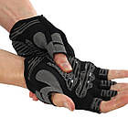 Рукавиці для фітнесу спортивні Zelart Hard Touch 4462 розмір XL Black-Grey, фото 2