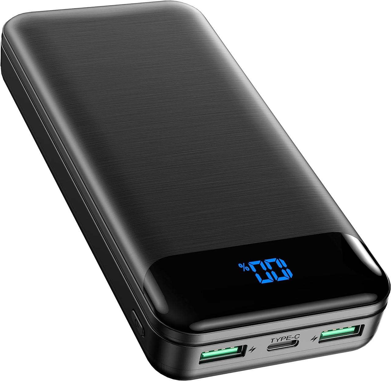 Enerwow Power Bank 30000mAh Швидкий зарядний пристрій для швидкого заряджання з входом/виходом USB C, акумулятор