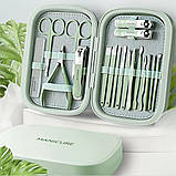 Манікюрний набір 18 в 1 Професійний набір інструментів для манікюру та педикюру SZK102 М'ятний, фото 2