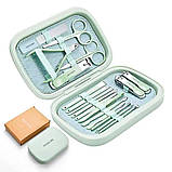 Манікюрний набір 18 в 1 Професійний набір інструментів для манікюру та педикюру SZK102 М'ятний, фото 7