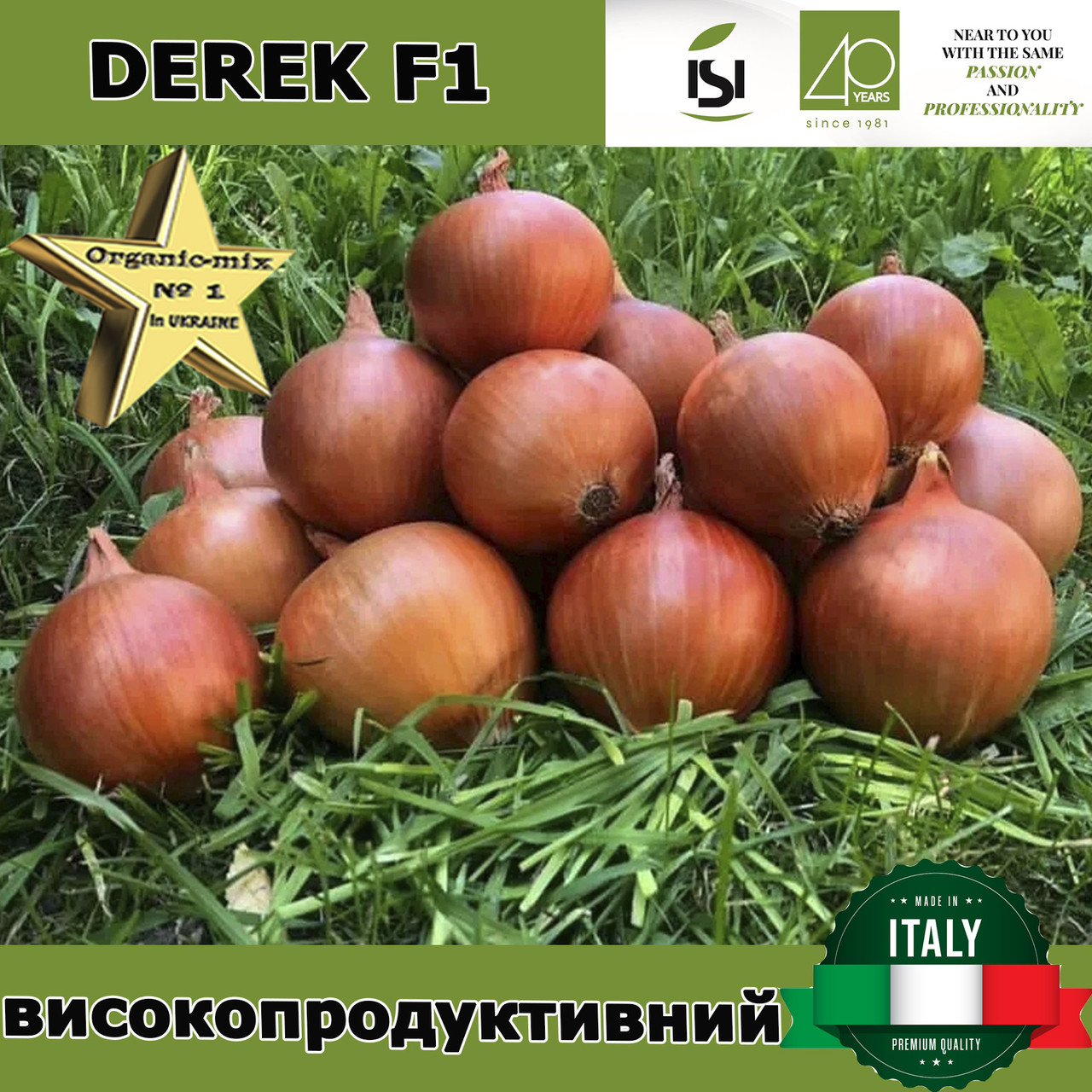 Цибуля ДЕРЕК F1 / DEREK F1, 250 000 насінин, ТМ Isi Sementi (Італія)