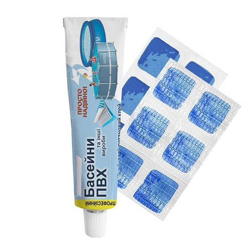 Клей для бассейнов надувных и каркасных клей 40 г, 2 вида заплаты 6 х ...