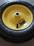Колесо на тачку садово-будівельне пневмо Budmonster 3.5х8 о/d=16 мм d = 36 см втулка 100 мм, фото 7