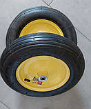 Колесо на тачку садово-будівельне пневмо Budmonster 3.5х8 о/d=16 мм d = 36 см втулка 100 мм, фото 5