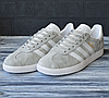 Кросівки чоловічі Adidas Gazelle Grey Адідас Газель світло сірі замшеві, фото 2