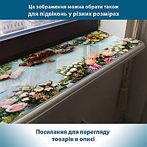 Покриття для столу, м'яке скло з фотодруком, Квіти на ніжному блакитному фоні 60 х 100 см (1,2 мм) МСПБ-tx382, фото 5