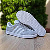 Кросівки чоловічі Adidas Gazelle Grey Адідас Газель світло сірі замшеві, фото 6