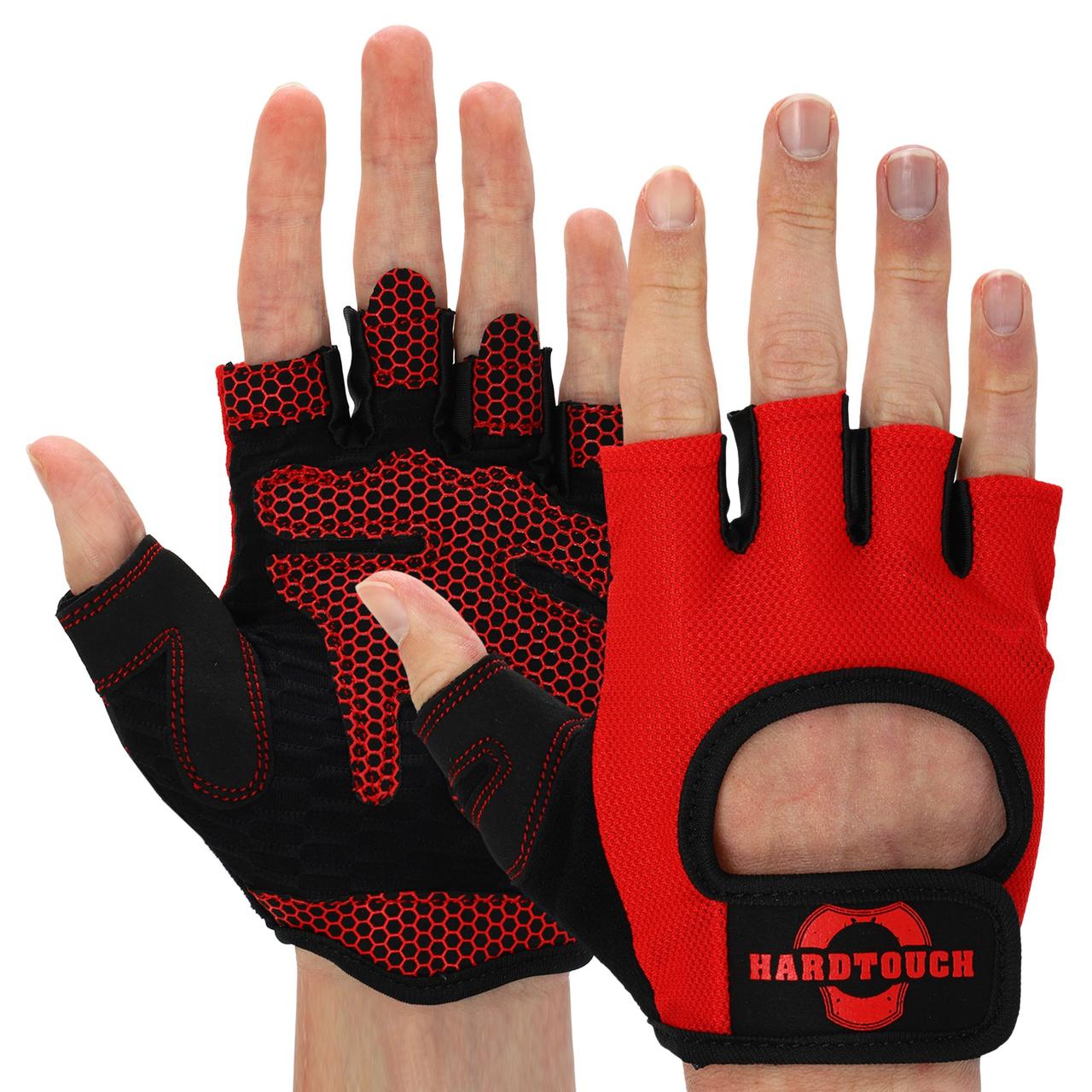 Рукавиці для фітнесу спортивні Zelart Hard Touch 4460 розмір S Red-Black, фото 1