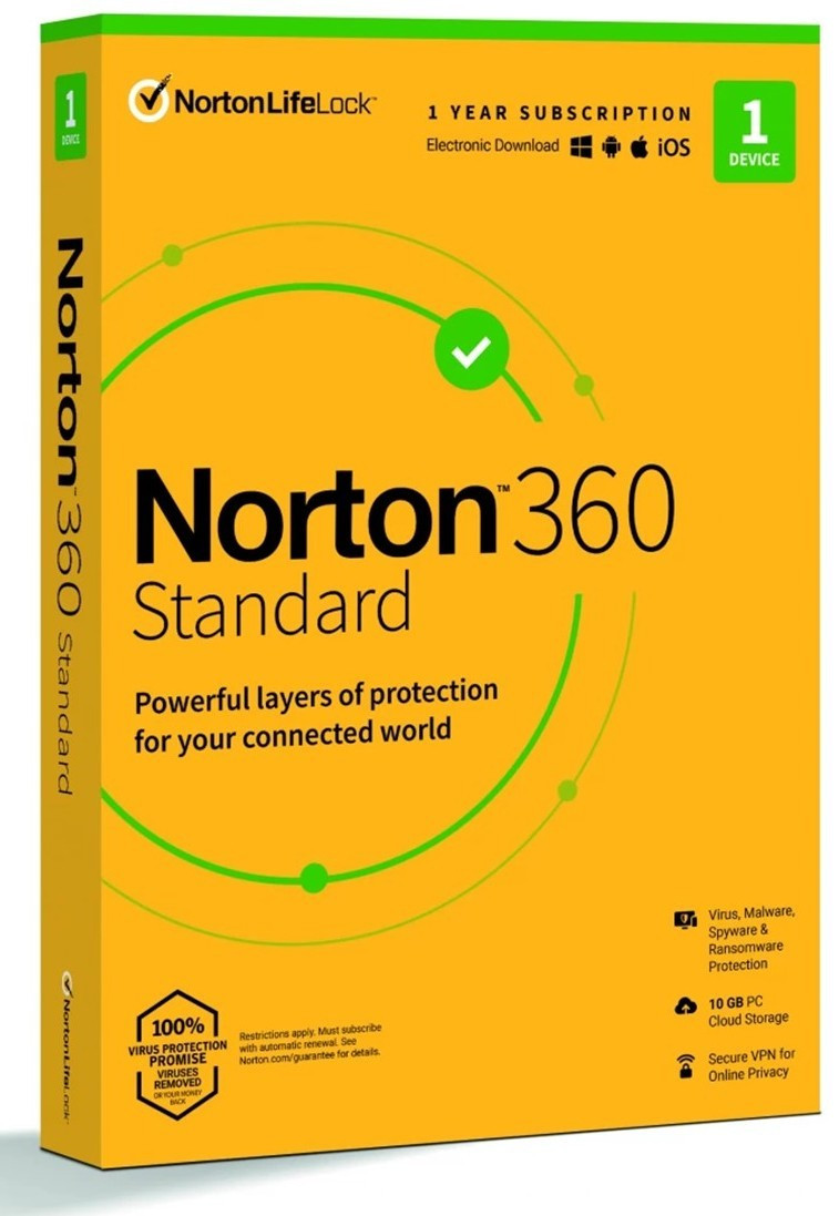 Антивірус Norton 360 Standard 10 Gb на 1 пристрій на 1 рік