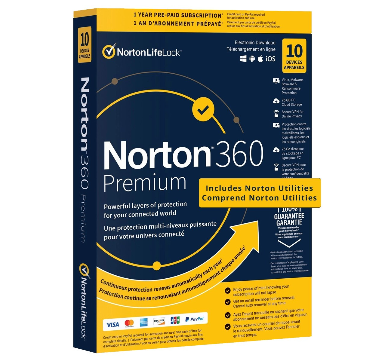 Антивірус Norton 360 Premium 75 Gb на 10 пристроїв на 1 рік