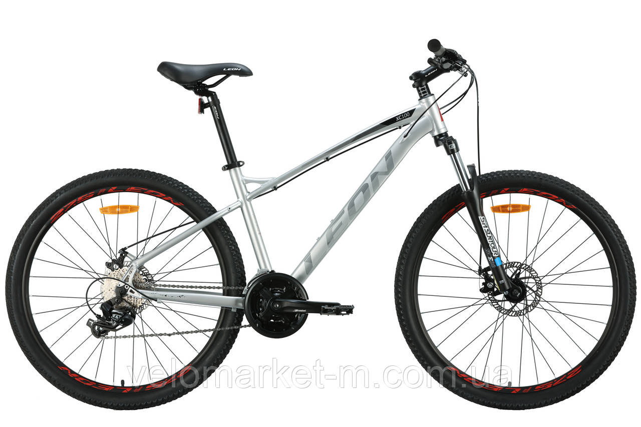 Велосипед 27.5" Leon XC 100 AM DD рама-16.5" сірий з чорним і червоним 2024