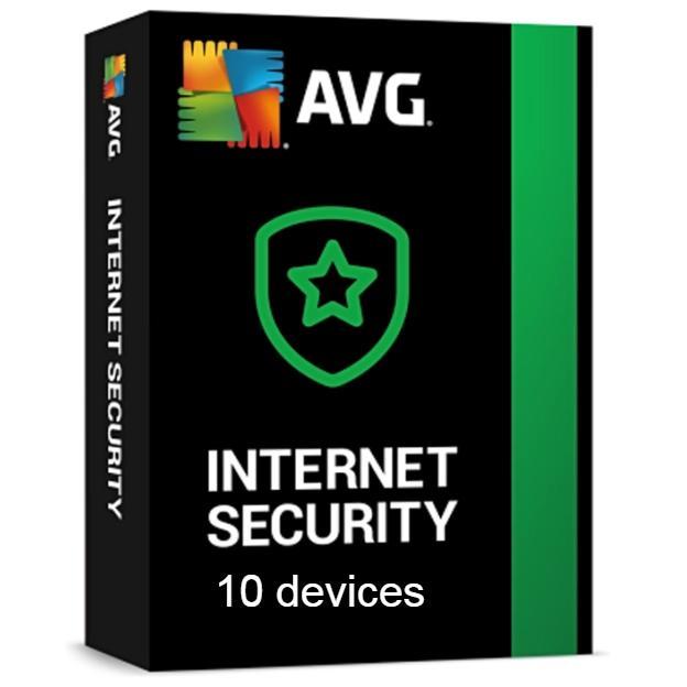 Антивірус AVG Internet Security для 10 пристроїв на 1 рік