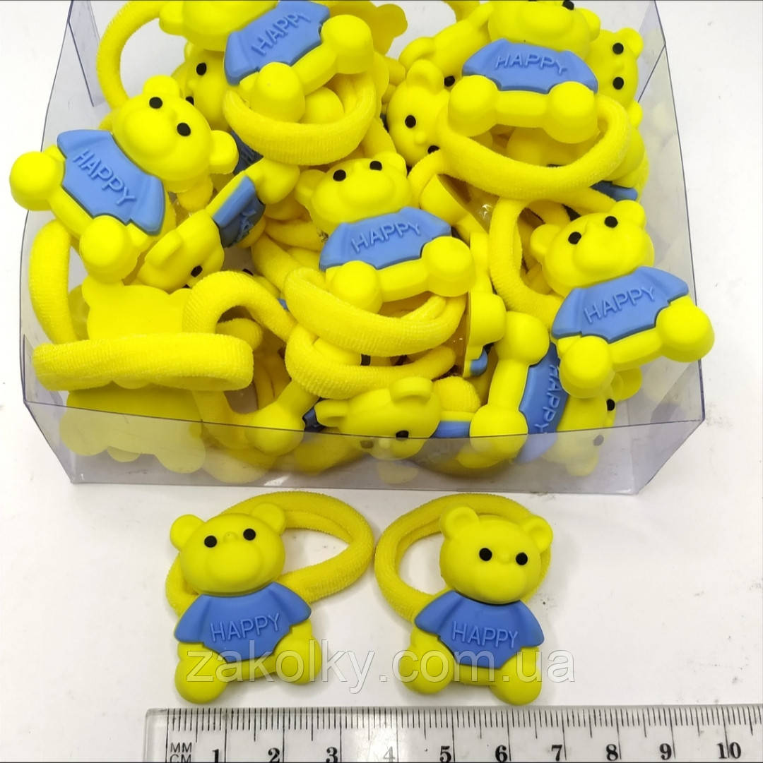 Гумки для волосся "Ведмедик Жовто-синій".