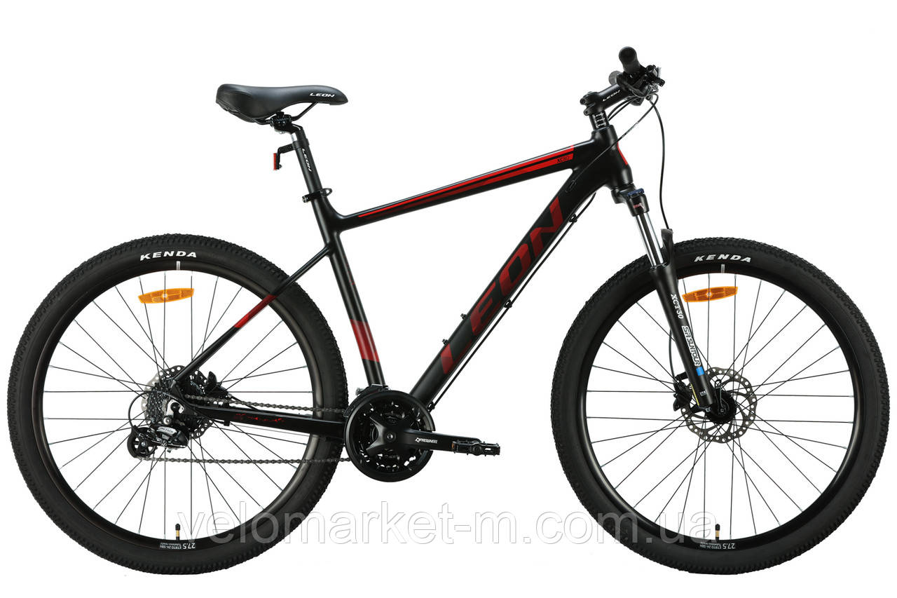 Велосипед 27.5" Leon XC 80 AM Hydraulic lock out HDD рама-20" чорний з червоним (матовий) 2024