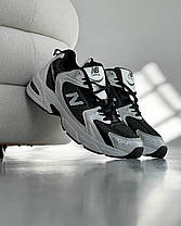 Чоловічі кросівки New Balance 530 White Black Нью Беланс 530 білі шкіра текстиль демісезон, фото 3