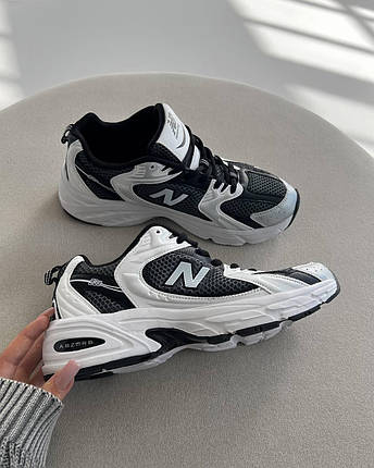 Чоловічі кросівки New Balance 530 White Black Нью Беланс 530 білі шкіра текстиль демісезон, фото 1