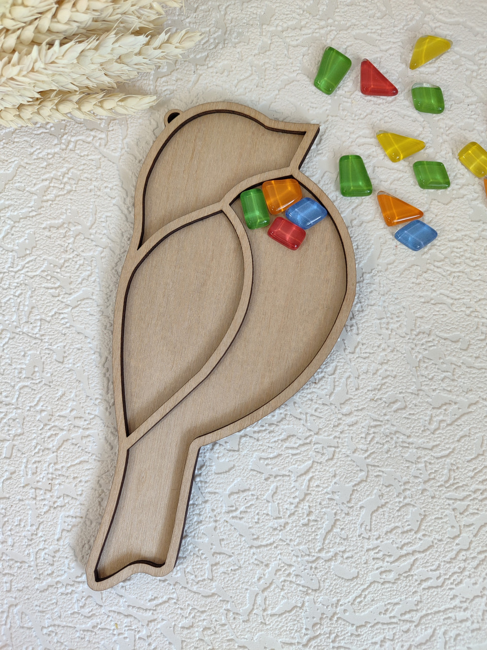 Заготовка під мозаїку "Синичка" 12*20см, основа з бортиком для творчості, фото 1