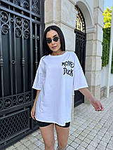 Футболка жіноча однотонна з куліру з принтом розміри норми та батал, фото 2