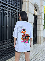 Футболка жіноча однотонна з куліру з принтом розміри норми та батал, фото 4