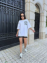 Футболка жіноча однотонна з куліру з принтом розміри норми та батал, фото 3