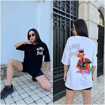 Футболка жіноча однотонна з куліру з принтом розміри норми та батал, фото 1