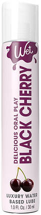 Лубрикант на водній основі Wet Oral Play Black Cherry (30 мл), їстівний, без цукру, фото 1