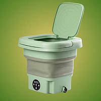 Складна міні-пральна машина Folding Washing Machine 8 літрів, портативна міні пралка Зелена DYNL-Green