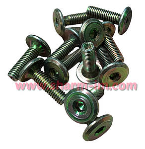 Гвинт меблевий із плоскою головкою під шестигранний ключ М6х20 мм Жовтий